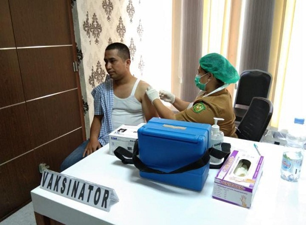 Pelaksanaan Vaksinasi Covid-19 di DPRD Medan Rampung Tahap ke-II